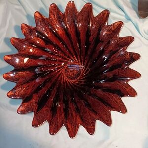 BBS Glass Collection Elegant Brown Decorative Glass Bowl